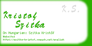 kristof szitka business card