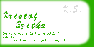 kristof szitka business card